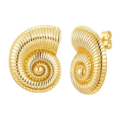 Sterling Silver with Yellow Gold Plated Cochlear Implant Stud Earrings