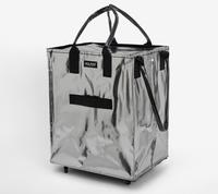 Hulken Large Rolling Tote Bag with Zip Top Closure Folding Reusable Carrier