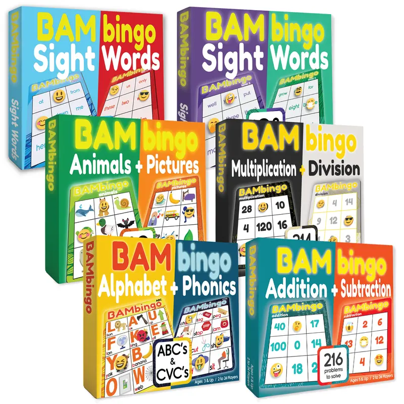 The Bambino Tree Educational Bingo Games - Flash Card Matching Learning Games for Kindergarten to 4th Grade - Alphabet, Phoni...