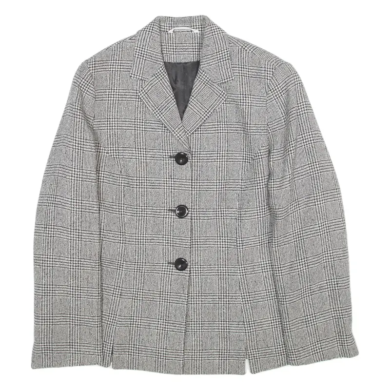 LUCIA Womens Blazer Coat White Check S