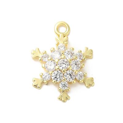 Christmas Theme Brass Micro Pave Cubic Zirconia Charms