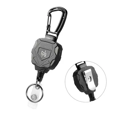 Retractable Carabiner Badge Holder, Mountaineering Buckle Badge Clip, Identity Card Rollable Buckle, Easy Pull Buckle Badge H...