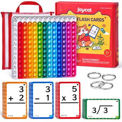 JoyCat Math Fidget Toys, Math Game with Addition, Subtraction, Multiplication, Division Flash Cards or Time Table, Math