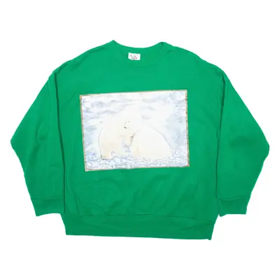 NUTCRACKER Polar Bear Womens Sweatshirt Green L