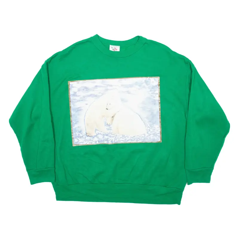 NUTCRACKER Polar Bear Womens Sweatshirt Green L