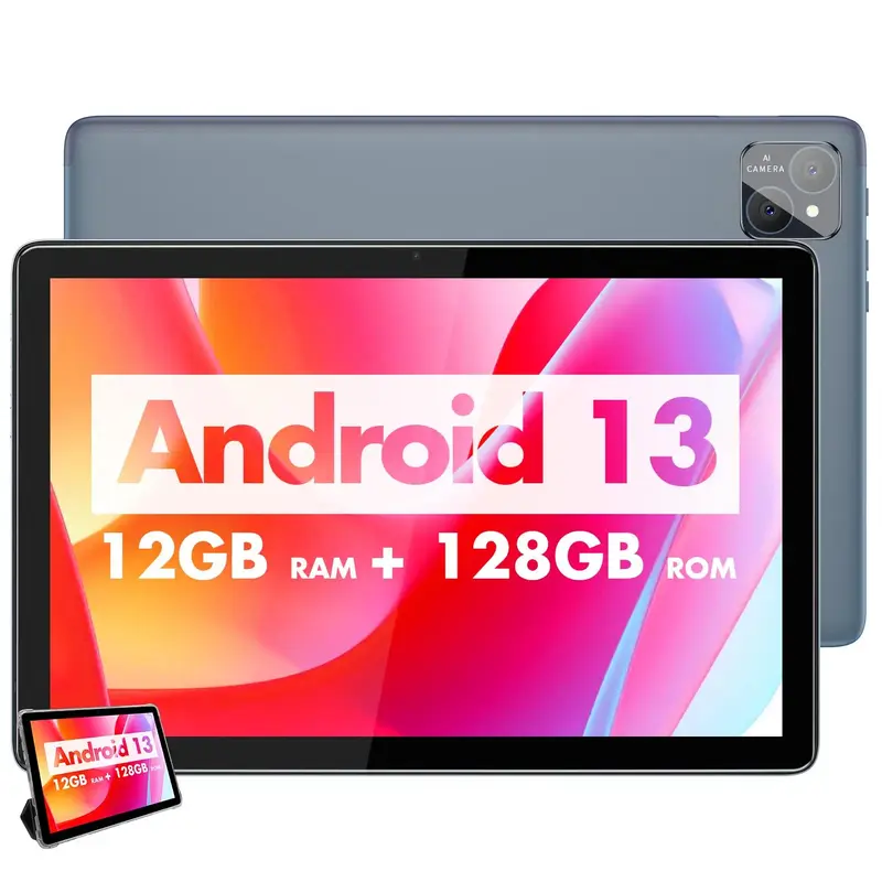 10.1 Inch Android 14 Tablet, Large Screen Entertainment Office Dual Channel Speaker Tablet, HD Screen Tablet with 128G Storag...