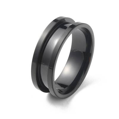 Stainless Steel Grooved Finger Ring