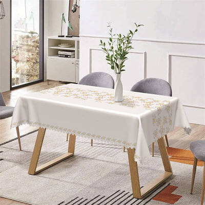 Yellow And Pink Floral Rustic Rectangle Tablecloth - Aperturee