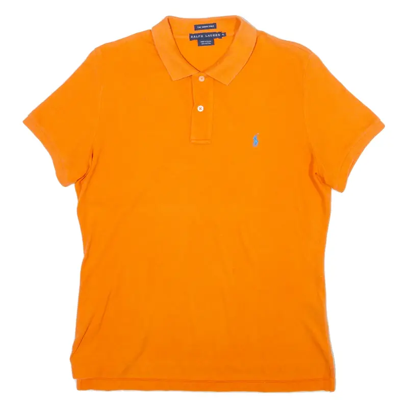 RALPH LAUREN Skinny Fit Mens Polo Shirt Orange XL