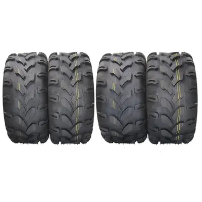 Garvee Set of 4 ATV/UTV All-Terrain Tires 19X7-8 Front & 19X9.5-8 Rear 4-Ply Tubeless Black