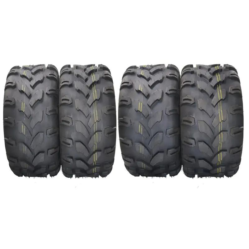 Garvee Set of 4 ATV/UTV All-Terrain Tires 19X7-8 Front & 19X9.5-8 Rear 4-Ply Tubeless Black