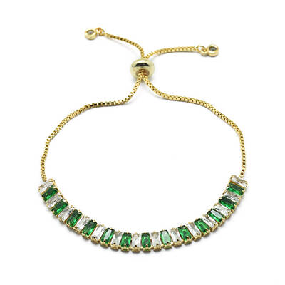 Brass Cubic Zirconia Bolo Tennis Bracelets
