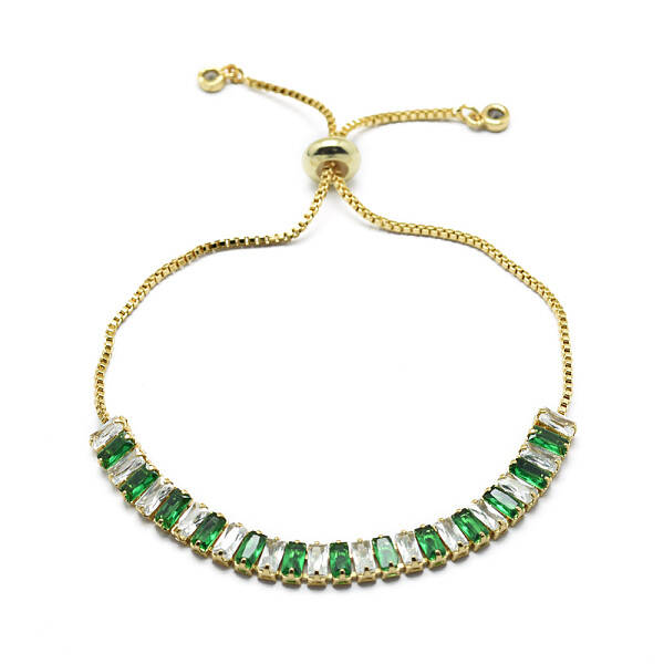 Brass Cubic Zirconia Bolo Tennis Bracelets