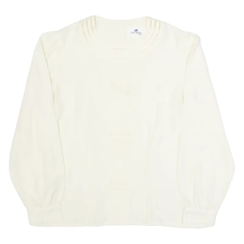 JANEMORE Womens Blouse Beige Long Sleeve S