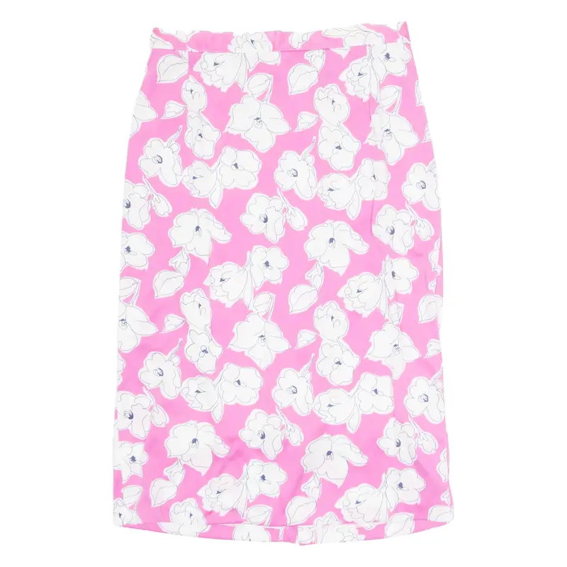 Womens Straight Skirt Pink Knee Length Floral M