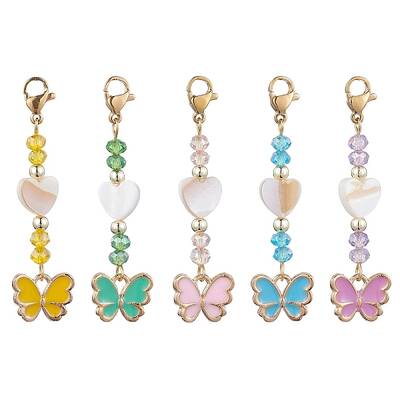 Shell & Glass & Alloy Enamel Pendant Decorations