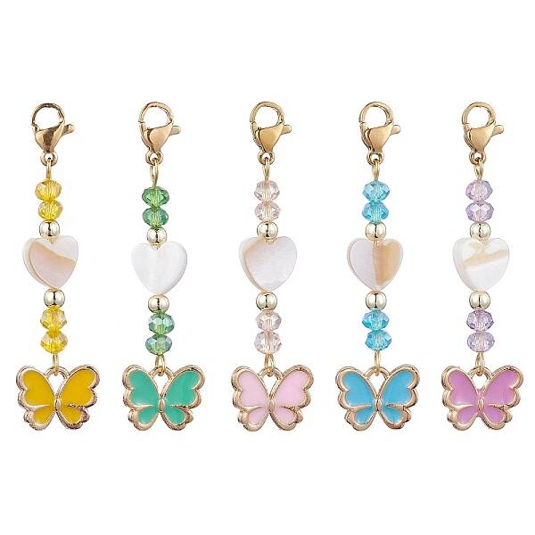 Shell & Glass & Alloy Enamel Pendant Decorations
