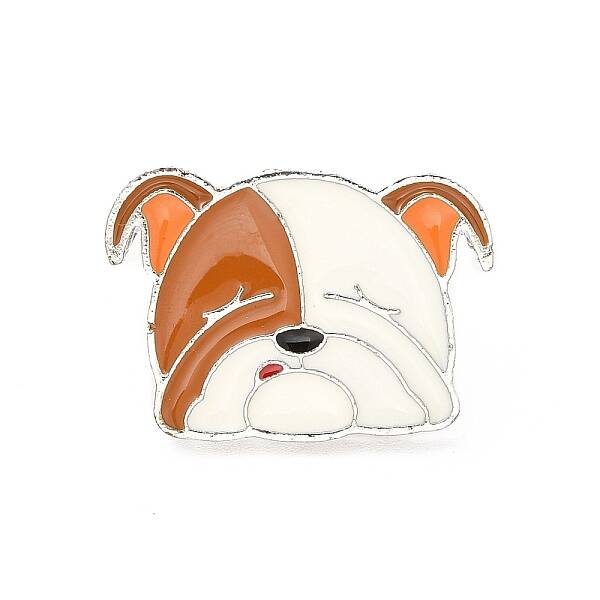Dog Enamel Pin with Brass Butterfly Clutches