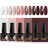 Coffee Color Gel Nail Polish Set, 6 Counts/set Gel Nail Care Art Design, Semi Permanent Need Lamp Cure Soak Off UV LED Gel Va...