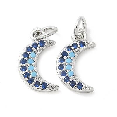 Brass Micro Pave Cubic Zirconia Pendants