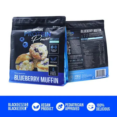 Just Move Protein - Blueberry Muffin - Vegan (Plant Based) Organic, Dairy Free, Soy Free Gluten Free, Keto, Peanut Free, 20g ...