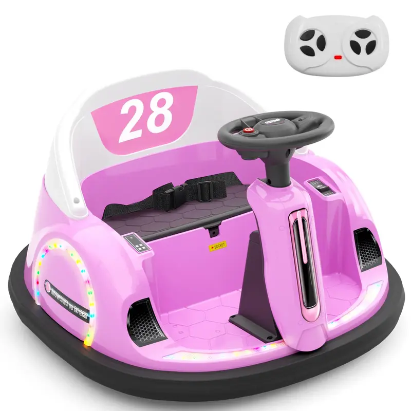 XJD 12V Electric Ride on Bumper Car Toys for Kids, 360° Spinning Bumping Toy Gifts Cars, Music Play, LED Lights, Best Choice...