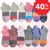 Bomba Tri-Block Marl Ankle Socks for Women – 3–5 Pair Pack | Premium Cushioned Cotton, Stylish Fit, Ideal Gift for Birthd...