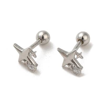 925 Sterling Silver Micro Pave Cubic Zirconia Earrings for Women