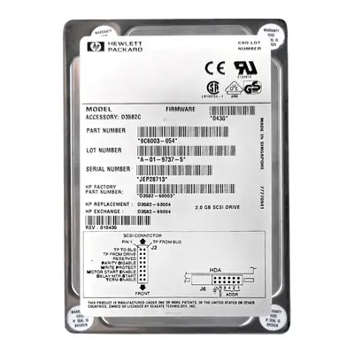 9C6003-054 Seagate 2GB 7200RPM Ultra SCSI 3.5-Inch 512KB Cache Hard Drive