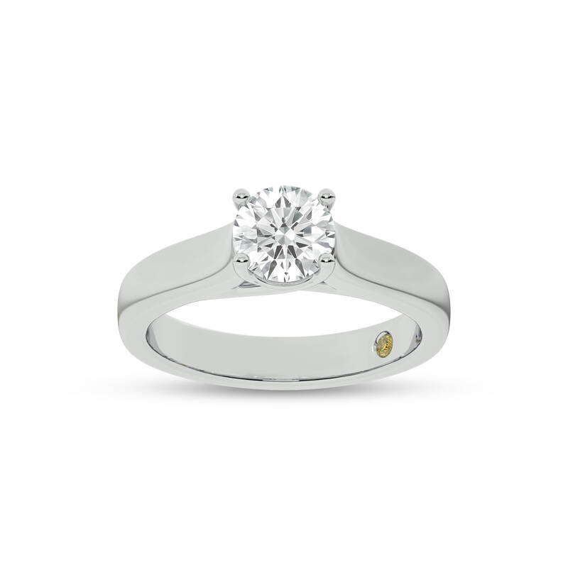 Bold Cross Prong Round Lab Grown Diamond Solitaire Ring | 14K White Gold 1 1/2 CT. TW.