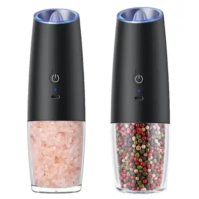 Electric Salt & Pepper Grinder Set, USB Rechargeable Household Seasoning Grinder, Portable Handheld Grinder for Kitchen