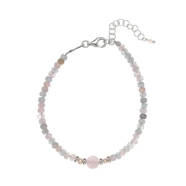Alisia Elegant Morganite Bead Bracelet AL4511-Silver