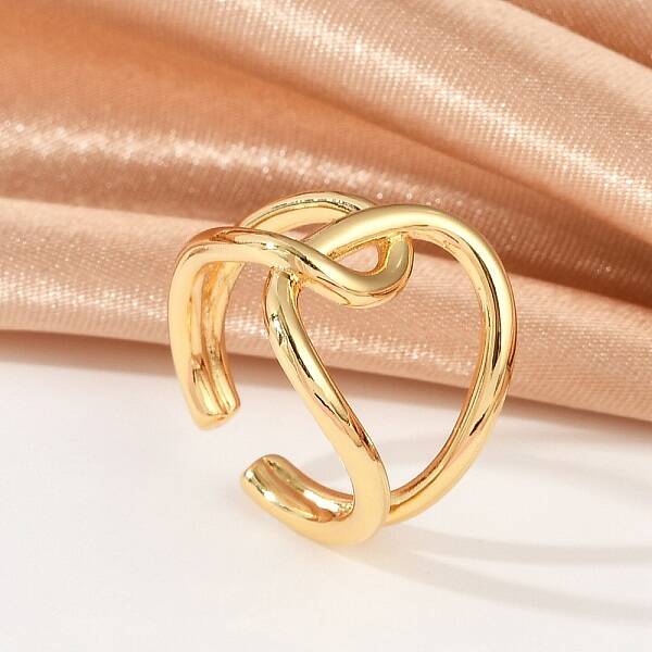 Hollow Brass Open Cuff Rings for Women