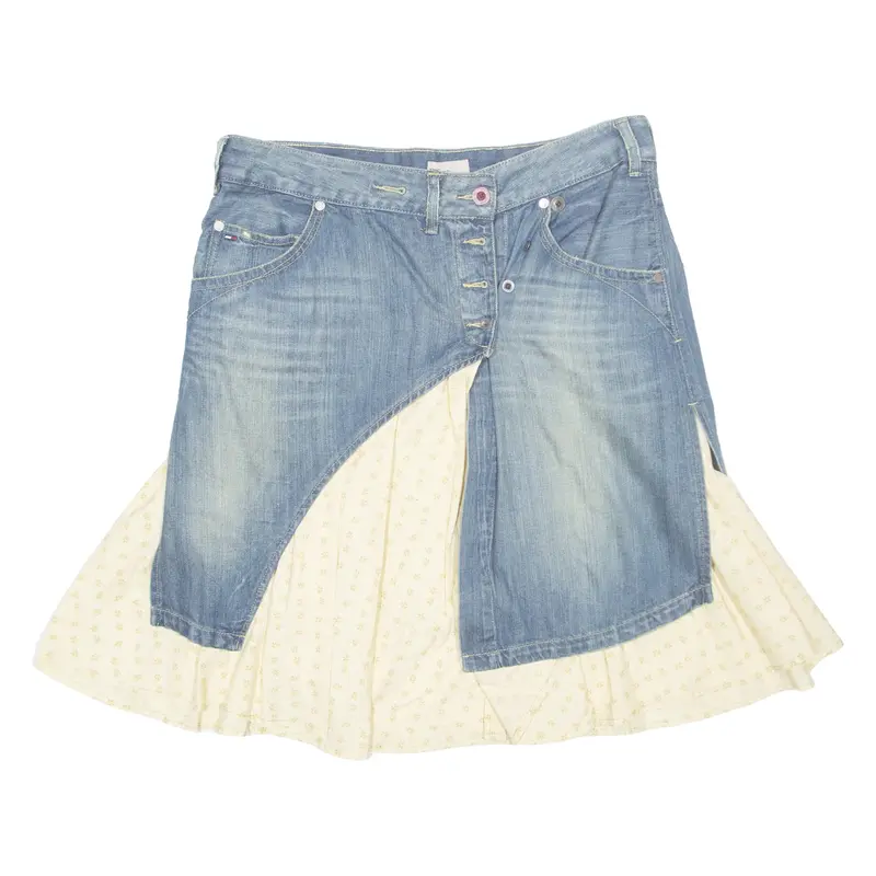 TOMMY HILFIGER Womens A-Line Skirt Blue Knee Length Denim L