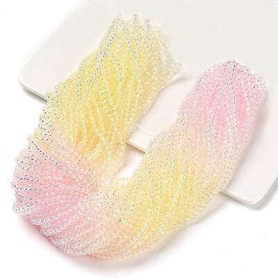 Transparent Painted Glass Beads Strands