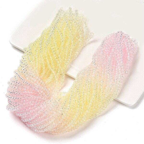 Transparent Painted Glass Beads Strands