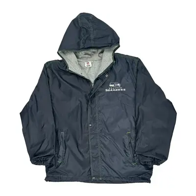 Seattle Seahawks N.F.L. Team Apparel Windbreaker - Large Navy Polyester
