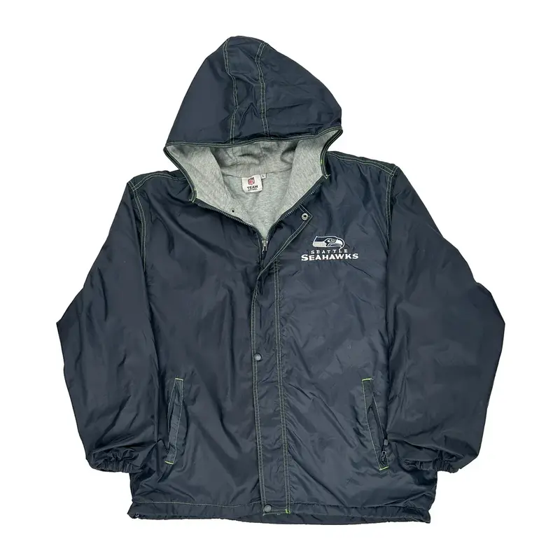 Seattle Seahawks N.F.L. Team Apparel Windbreaker - Large Navy Polyester