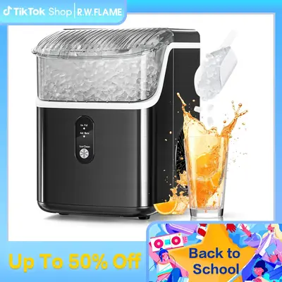 Nugget Ice Maker Countertop with Soft Chewable Pellet Ice, Pebble Portable Ice Machine with Ice Scoop,34lb in 24Hrs, Self-Cle...