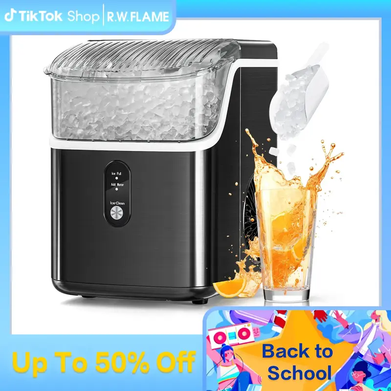 Nugget Ice Maker Countertop with Soft Chewable Pellet Ice, Pebble Portable Ice Machine with Ice Scoop,34lb in 24Hrs, Self-Cle...