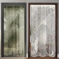 Sun & Moon Pattern Door Curtain, 1 Count Exquisite Lace Door Curtain, Home Decor for Living Room Bedroom Hotel Salon, Window ...