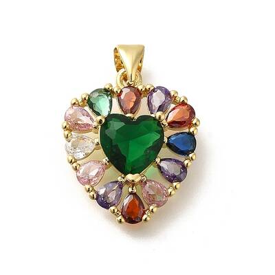 Rack Plating Brass with Cubic Zirconia Pendants