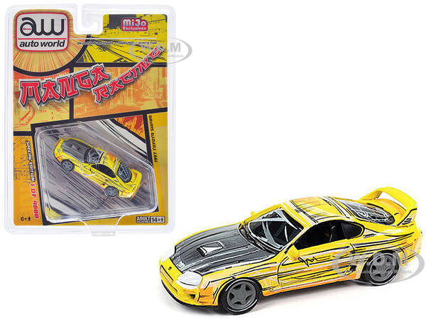 1997 Toyota Supra Yellow with Manga Art Style Graphics Limited Edition to 4800 pieces Worldwide \