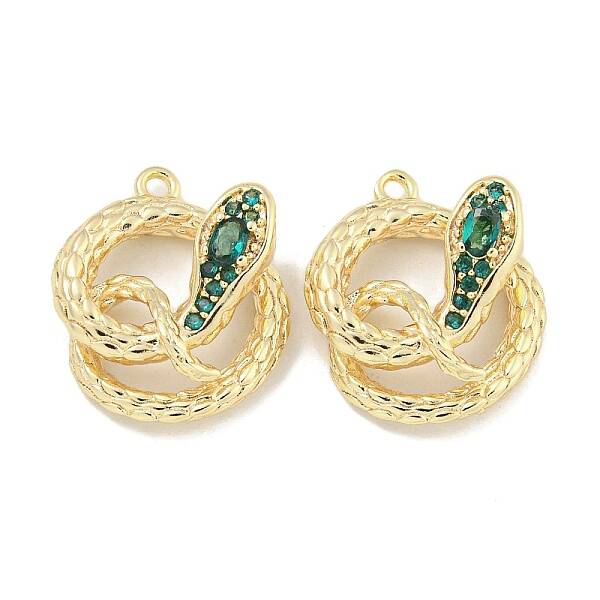 Brass Micro Pave Cubic Zirconia Pendants