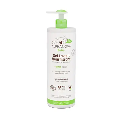 Alphanova Baby Nourishing Cleansing Gel Body Face and Hair 400ml