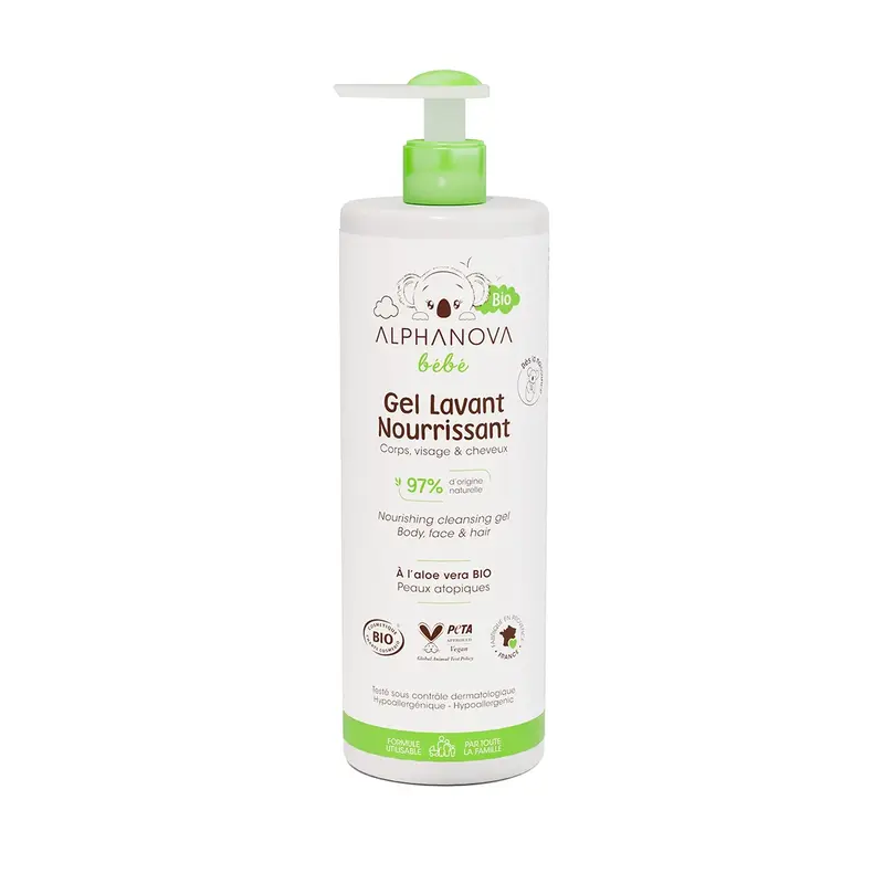 Alphanova Baby Nourishing Cleansing Gel Body Face and Hair 400ml