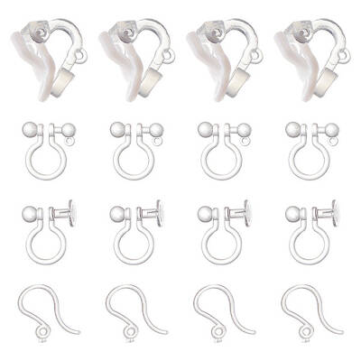 150Pcs 3 Style Plastic Clip-on Earring Findings