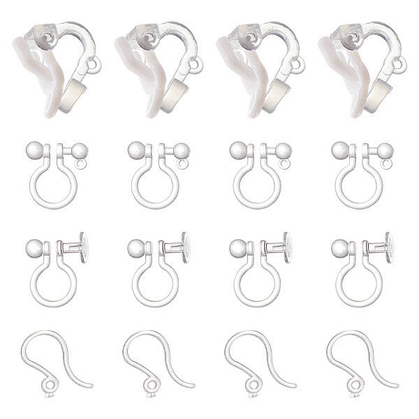 150Pcs 3 Style Plastic Clip-on Earring Findings