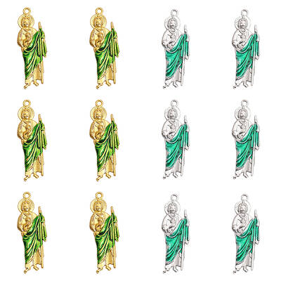 12Pcs 2 Colors Alloy Enamel Big Pendants