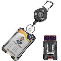 Oaridey Retractable Badge Holders, Heavy Duty Retractable Keychain with Tactical ID Card Holder (Holds 5 Cards),ID Badge Hold...